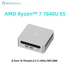 Genmachine AMD Ryzen™ 7 7840U ES Mini PC Mini Pc Ordenador Ryzen 8 Core 16 Thread,3.3-5.1GHz,TDP:28W 24G 6400Mhz WIFI6 Mini Pc