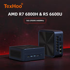TexHoo AMD R7 6800H 6600H 6600U 7530U 5800H  4800H 4500U Mini PC  DDR5 NVMe SSD WiFi 6  BT5.2 HDMI DP  Dual LAN Desktop computer