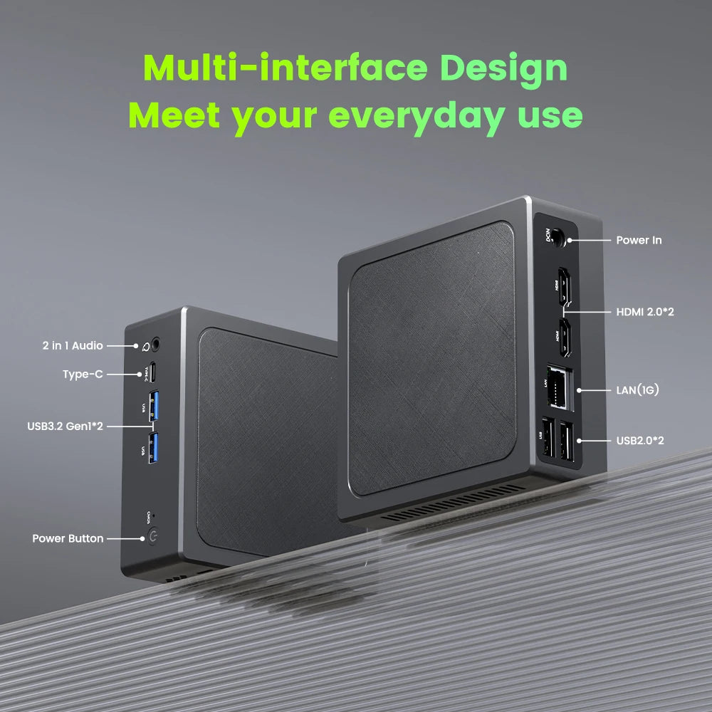 TexHoo Mini PC Intel  N150 N100  N95 Supports up to 16GB DDR4 512GB SSD  Dual HDMI  Desktop Gaming Computer