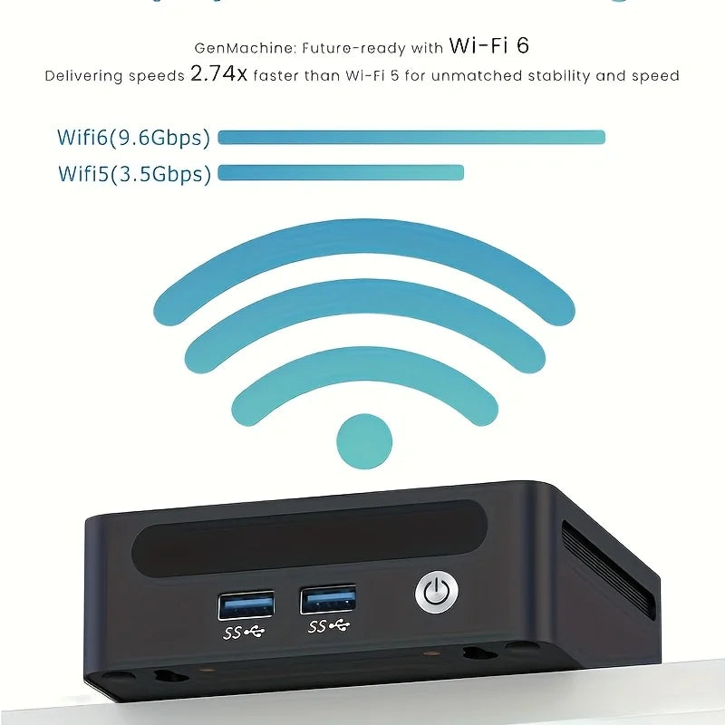 GenMachine AMD Ryzen 5600H 5700U 5800H 5800U ES Windows 11 MINI PC DDR4 SSD WIFI6 BT5.2 Gaming Pc Diy Gaming Computer