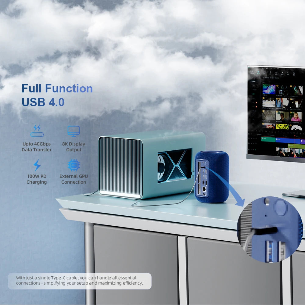 Chatreey Mini PC R7 8745HS Gaming Desktop Computer with WiFi 6/Bluetooth 5.2/HDMI/USB 4