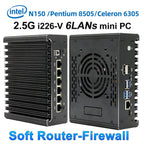 Intel Celeron 6305/N150/Pentium Gold 8505 Soft router 6Lans i226-V 2.5G Fanless Mini PC NVMe SATA pfSense Firewall Appliance