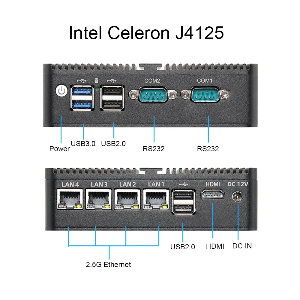XCY Firewall Router Mini PC Celeron J1900 N100 N5105 J4125 4x 2.5G Ethernet Support Virtualization OpenWrt Pfsense OPNsense EXSI