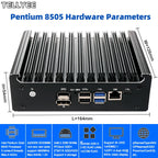 Intel Pentium Gold 8505 Soft Router 6 Lans i226-V 2.5G Fanless Mini PC COM HD DP USB Type-C DDR5 SATA pfSense Firewall Appliance