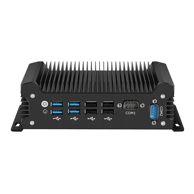 DC12V-19V Fanless Industrial PC Intel Core 4th-13th Gen Processor 2x RS232 2x Ethernet 8xUSB HDMI VGA Mini PCIE Win11/10 LInux