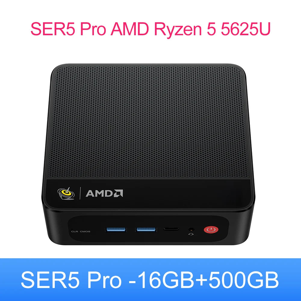 Beelink SER5 Mini PC AMD Ryzen 5 5500U DDR4 16GB SSD 500GB Support WiFi6 BT5.2 4K HD 1000M Desktop Computer