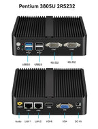 Helorpc Industrial Mini PC with Inter i3 i5 Celeron Processor Support WIN10 Linux RS232 WiFi with 4xUSB 1xHDMI 1xVGA Computer