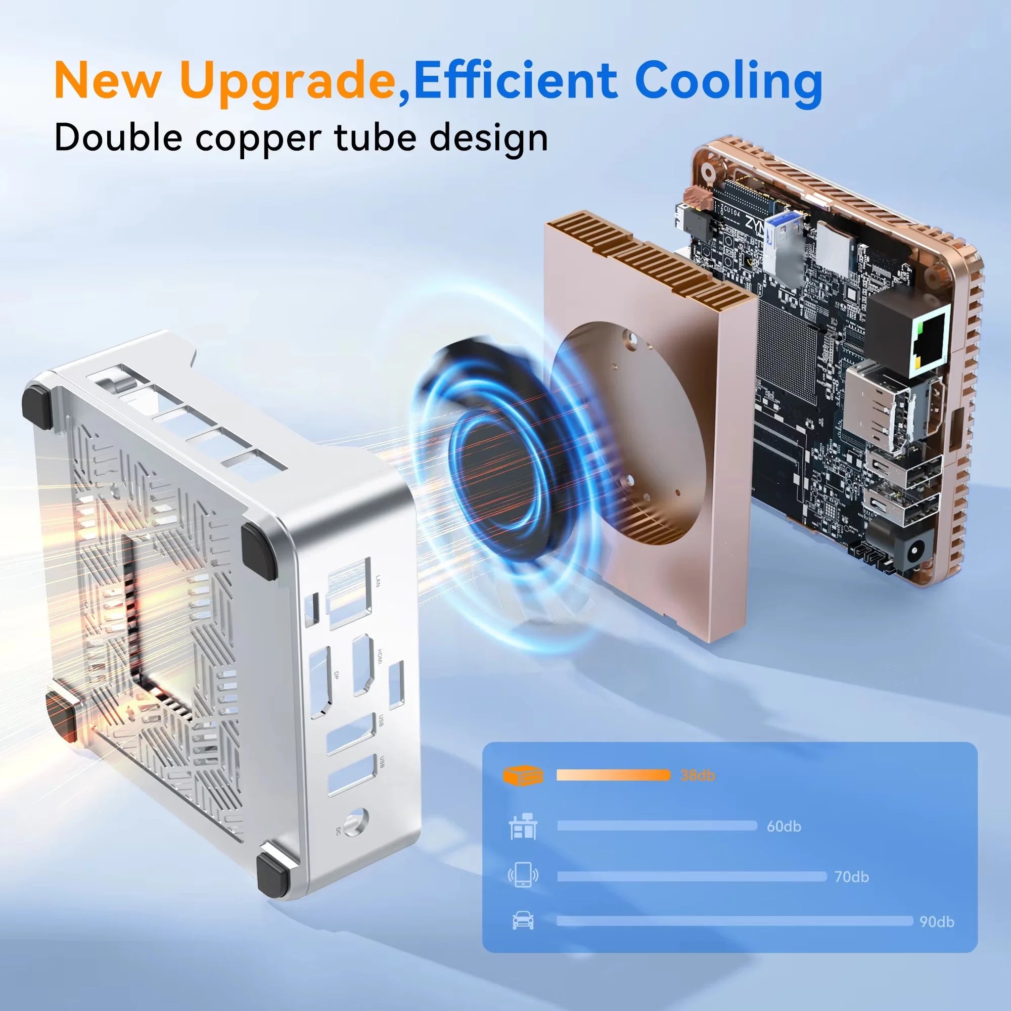 KAMRU Mini PC AMD Ryzen R2544 16GB DDR4 512GB M.2 SSD Up to 3.7GHz Windows 11 PRO WIFI2.4G+5G Micro Desktop Computer for Office