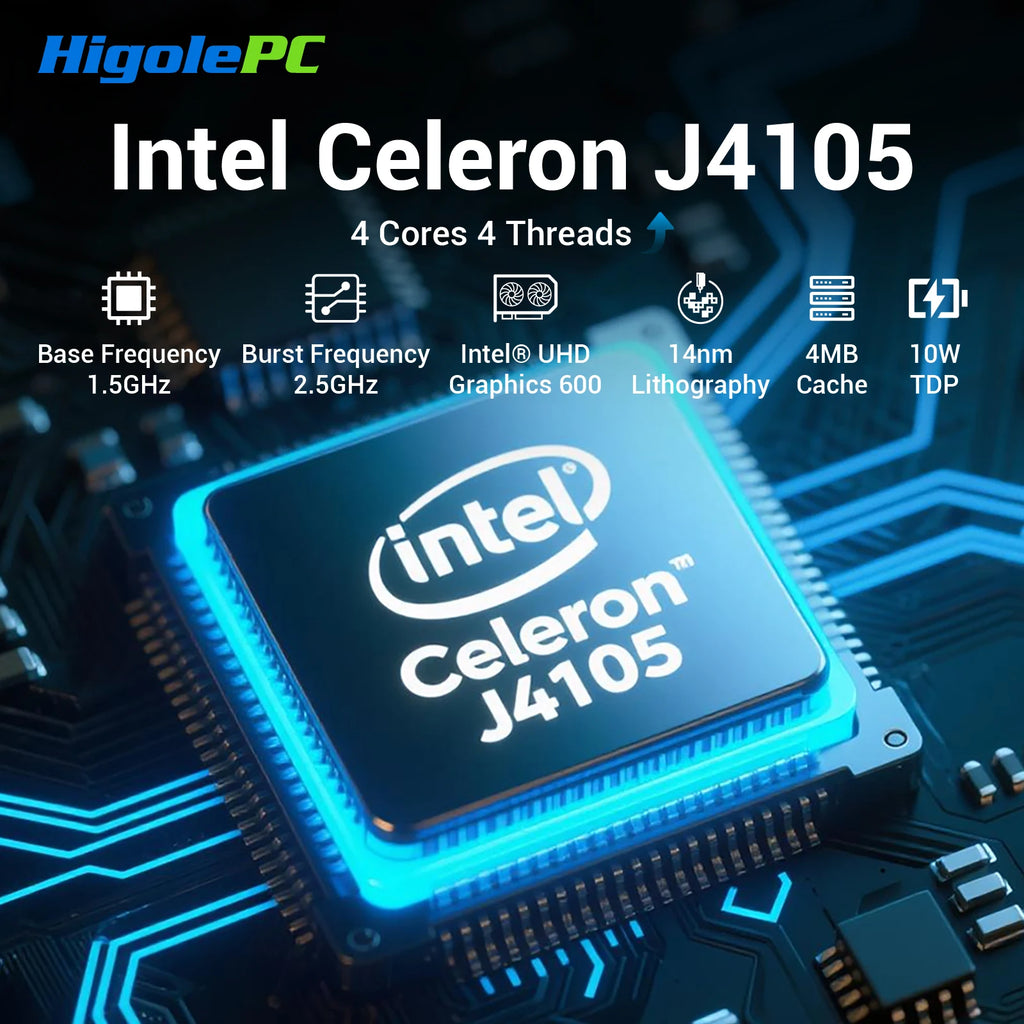 Higole Gole 1 Pro 5.5'' Fanless Mini PC Intel J4105 Windows 11 WiFi5 8G 128G 2500mAh with Screen Laptop Desktop PC Mini Computer