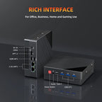TexHoo Mini PC AMD R5 6600H  R7 7730U  R3 4300U Dual HDMI DP Wifi6 WDesktop Gaming Computer Dual network ports