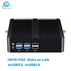 Helorpc Fanless Industrial Mini PC Inter Core i3/i5/i7 Processor with 4xUSB3.0 4xUSB2.0 HDMI VGA Support WIN10 LINUX  Computer