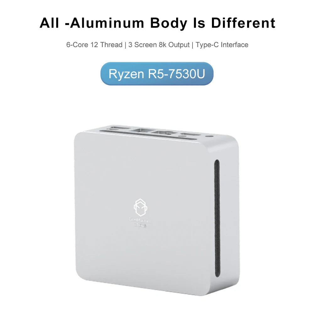 2025 GenMachine Mini PC R5 7530U 5600H 5700U 4500U Windows 11 Ryzen DDR4 3200MHz WiFi6 BT 5.2 Gaming PC Diy Gaming Computer