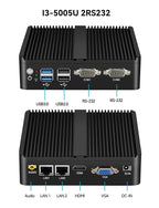 Helorpc Industrial Mini PC with Inter i3 i5 Celeron Processor Support WIN10 Linux RS232 WiFi with 4xUSB 1xHDMI 1xVGA Computer