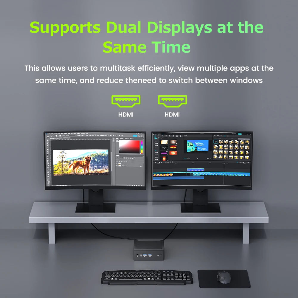 TexHoo Mini PC Intel  N150 N100  N95 Supports up to 16GB DDR4 512GB SSD  Dual HDMI  Desktop Gaming Computer
