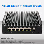 Intel Pentium Gold 8505 Soft Router 6 Lans i226-V 2.5G Fanless Mini PC COM HD DP USB Type-C DDR5 SATA pfSense Firewall Appliance