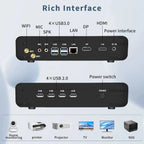 Partaker 12th Gen Alder Lake Fanless Mini PC Intel Core I7 1255U 1260P 1165G7 10510U HD DP Win 11 Gaming Desktop Computer WiFi
