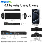 Higole PC Stick Fanless Mini PC Intel J4105 Windows 11 WiFi5 8GB 128/256GB Laptop Desktop PC HDMI 4K TV Stick PC Mini Computers