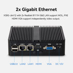 Fanless Mini PC 12th Gen Intel Celeron J6412 DDR4 M.2 SSD 2x GbE LAN RS232 RS485 Support WiFi SIM 4G LTE Windows 10/11 Linux