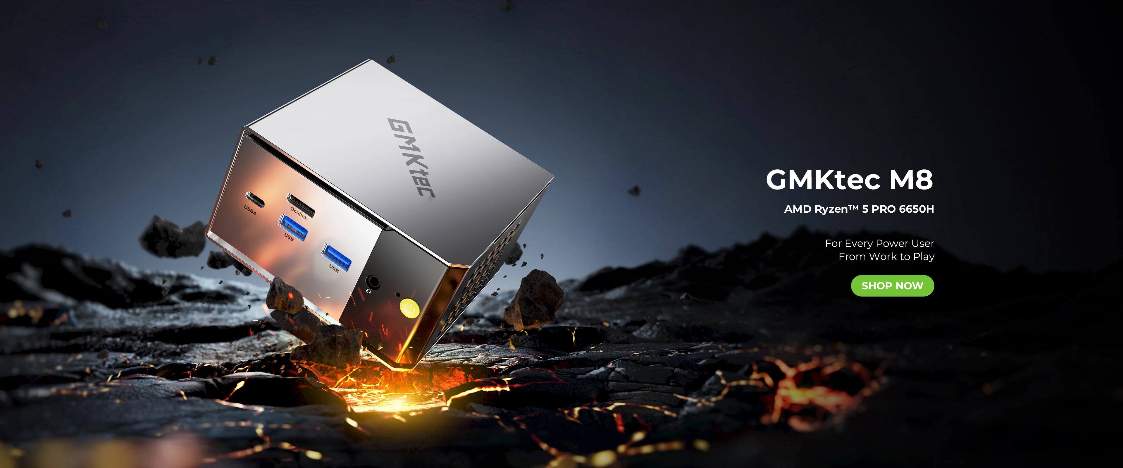 GMKtec M8 Mini PC AMD Ryzen 5Pro 6650H Nucbox Windows 11 LPDDR5 16GB 500GB/1TB GPU Radeon 660M Oculink Wifi 6E BT5.2