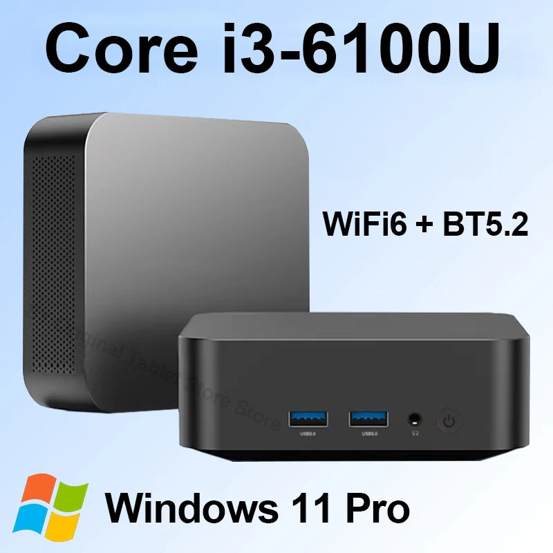 Mini PC Windows 11 Intel Core i9 8950HK Core i3 6100U Desktop Computer 16GB DDR4 1TB2TB SSD Office Portable PC Gamer 4K HD