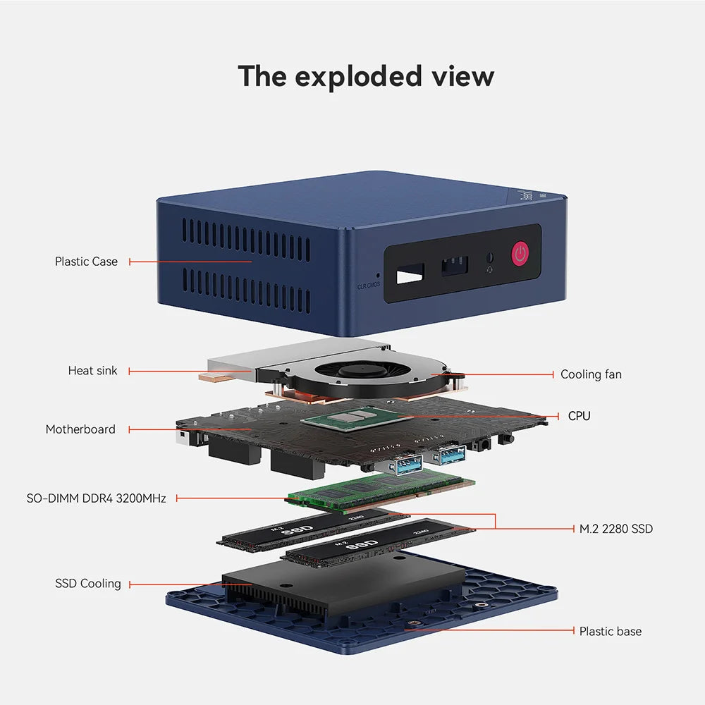 Beelink MINI S13 Mini PC Intel Twin Lake N150 16GB DDR4 500GB SSD Win11 Wifi6 1000M LAN Desktop Mini Computer