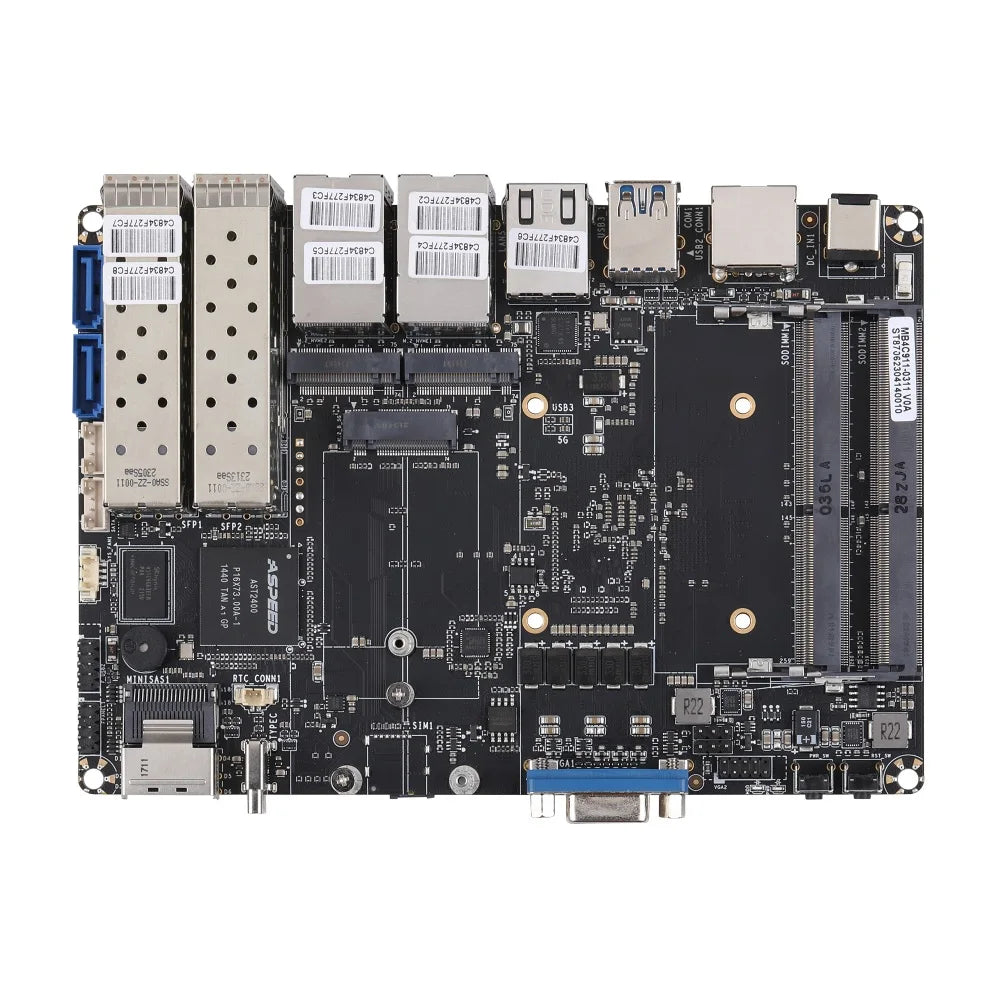 Mini PC Q20300G9 Atom C3000 CPU, 4x 10G SFP+/ 5x 2.5G LAN, 2x DDR4 RAM, 2x NVMe - PfSense/OPNsense Firewall Appliance