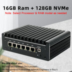 Intel Celeron 6305/N150/Pentium Gold 8505 Soft router 6Lans i226-V 2.5G Fanless Mini PC NVMe SATA pfSense Firewall Appliance