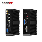 BEBEPC Fanless Mini PC Intel Celeron J6412 J1900 N2830 Dual LAN Windows 10 4 Core Industrial Mini Desktop Computer COM WiFi HTPC