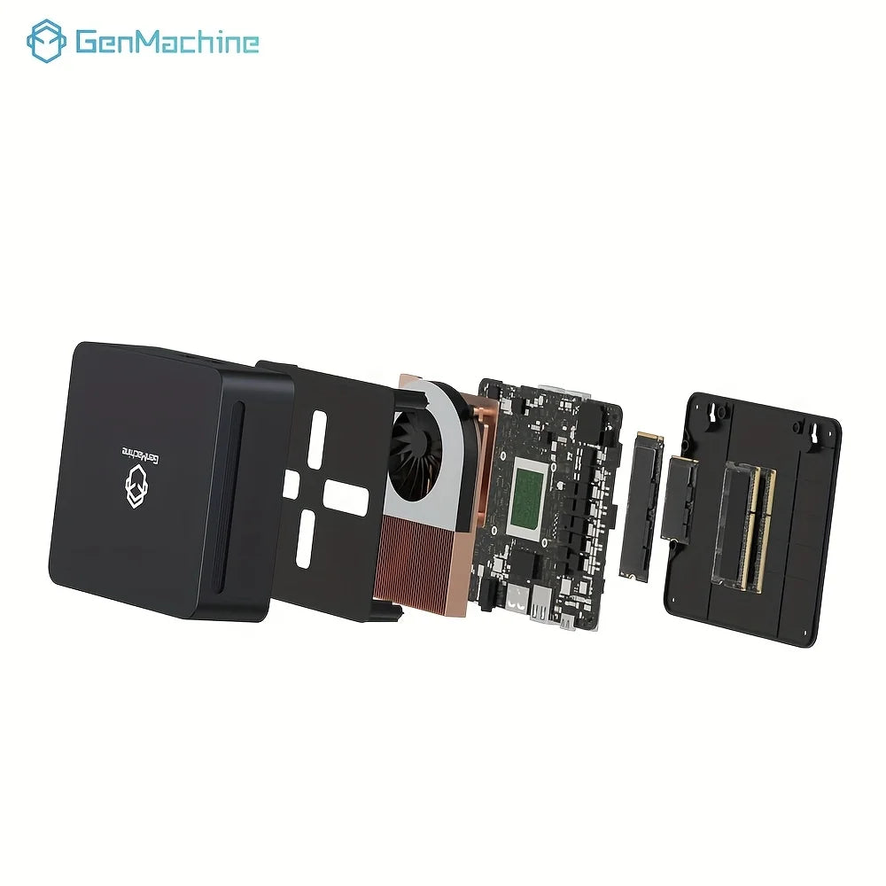 Genmachine Mini PC Computer Gaming AMD Ryzen7 5700U 4800H 5800H 4500U Pocket Dual HDMI LAN WIFI6 BT5.2 Windows 11 Ryzen Computer
