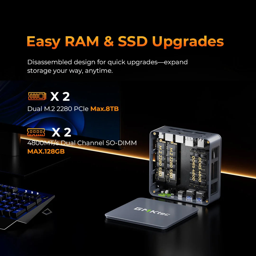 GMKtec M6 Ultra Gaming Mini PC AMD Ryzen 5 7640HS (Upgraded 6600H/6800H) Desktop Mini Computers WiFi 6/BT 5.2, Triple 4K Display
