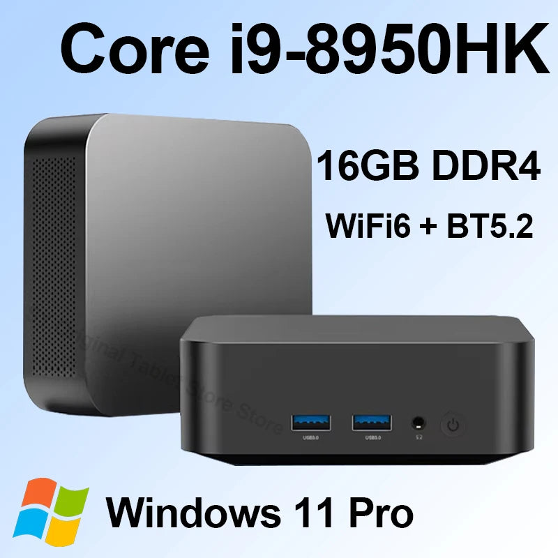 Mini PC Windows 11 Intel Core i9 8950HK Core i3 6100U Desktop Computer 16GB DDR4 1TB2TB SSD Office Portable PC Gamer 4K HD