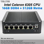 New Intel 6305 Soft router 6 LAN I226-V 2.5G fanless Mini PC DDR4 2*NVMe HD DP firewall OPNsense Mini PC