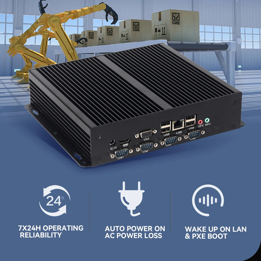 XCY X26G Industrial Mini PC Support Windows XP/7/8/10 Linux Intel i5-3317U 1037U 4x COM RS232 8x USB HDMI VGA Mini PCIE LVDS