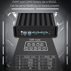 Fanless Industrial Mini PC Intel N100 Dual Ethernet 2x COM DB9 RS232 RS485 3G 4G LTE SIM Card Slot GPIO WiFi Windows Linux