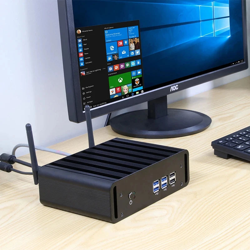 Helorpc Mini PC Intel Core i3 i5 i7 4005U 5005U 4500U DDR4 RAM Desktop Computer 4K HTPC TV Box USB3.0 WIFI PC