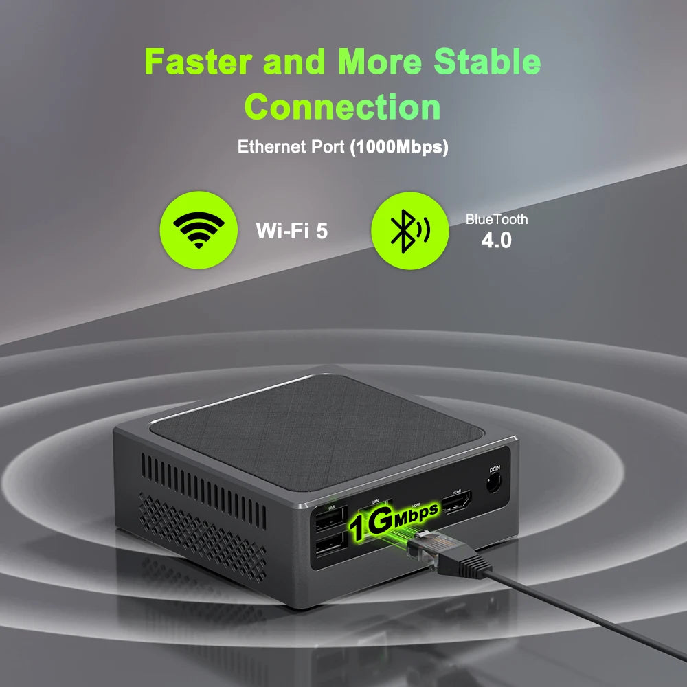 TexHoo Mini PC Intel  N150 N100  N95 Supports up to 16GB DDR4 512GB SSD  Dual HDMI  Desktop Gaming Computer