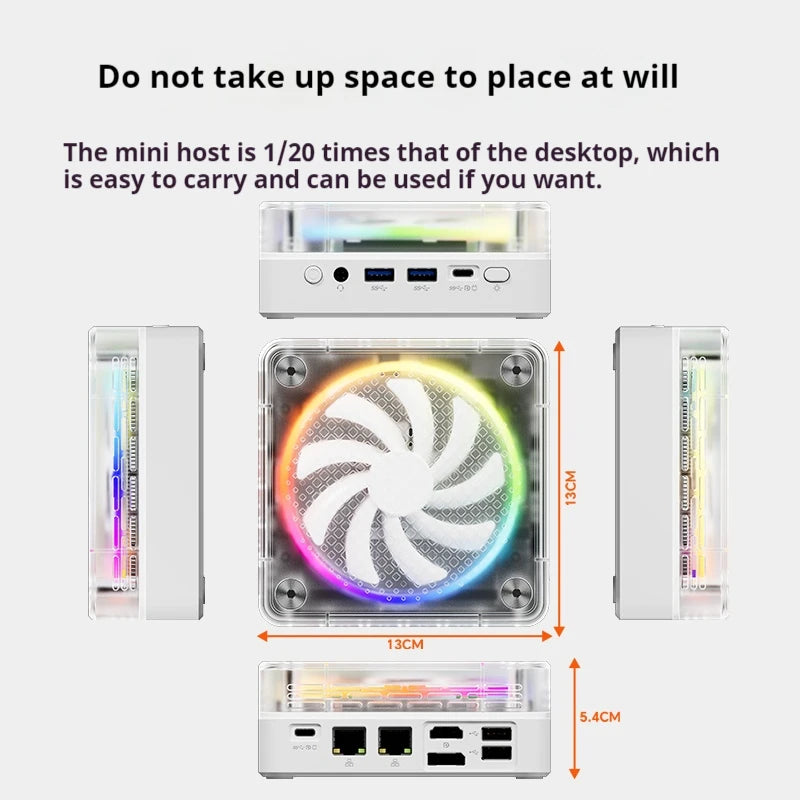 Genmachin AMD 7840HS 7735HS 7735U R9 6900HX Mini Pc Windows 11 Ryzen DDR5 4800Mhz M.2 WIFI6 BT5.2 Pc Game Diy Gaming Computer