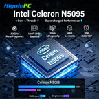 Higole F10 10.1'' Fanless Mini PC Intel N5095 Windows 11 WiFi5 8GB 128GB 5000mAh 4K RS-232 RJ45 Laptop Desktop PC Mini Computers