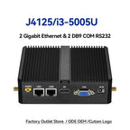 Industrial Fanless Mini PC Celeron J6412 Core i3-5005U Dual LAN 2*COM HDMI WIFI Windows 10 Nettop Office Computer minipc Desktop