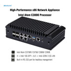 Q20300G9 1U Rack - Atom C3000 CPU, 4x 10G SFP+/ 5x 2.5G LAN, DDR4 RAM, Dual NVMe - PfSense/OPNsense Firewall Appliance