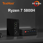 TexHoo AMD R7 6800H 6600H 6600U 7530U 5800H  4800H 4500U Mini PC  DDR5 NVMe SSD WiFi 6  BT5.2 HDMI DP  Dual LAN Desktop computer