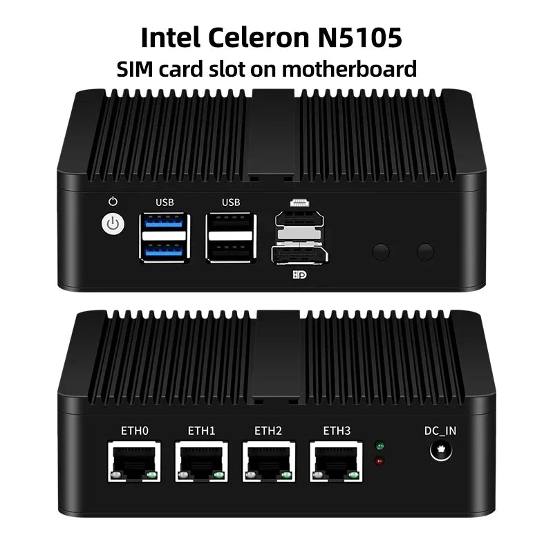 XCY Firewall Router Mini PC Celeron J1900 N100 N5105 J4125 4x 2.5G Ethernet Support Virtualization OpenWrt Pfsense OPNsense EXSI