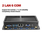 Fanless Industrial Mini PC Dual NIC LAN 6*COM RS232 RS485 Core i5 4200U 2955U  Win10/11 Ubuntu Linx Thunderbdt Game Computer