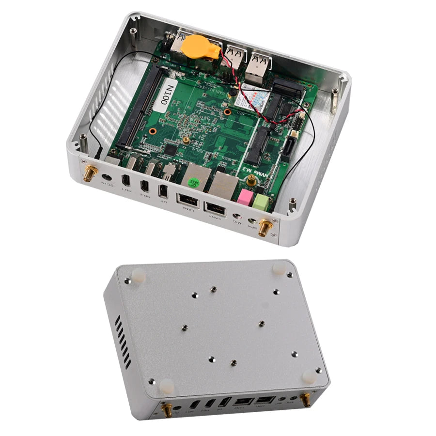 Intel N100 N95 Fanless MINIPC Mini industrial PC Dual LAN 2*HDMI2.0 4K 60Hz+DP 3 screen display DDR4 Low power 0 noise
