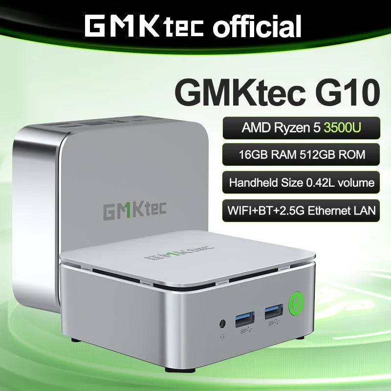 GMKtec NucBox G10 Mini Pc  AMD Ryzen™ 5 3500U 2*DDR4 SO-DIMM 16GB/32GB RAM 512GB/1TB ROM Wifi 5 BT 5.0
