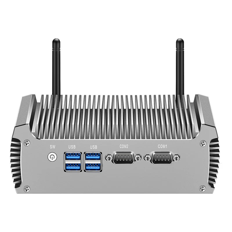 Fanless Mini PC Intel Core i3 5005U i5 5200U i7 5500U Dual Gigabit Ethernet 2*RS232 HDMI+VGA WiFi 4xUSB3.0 Windows 10 Linux