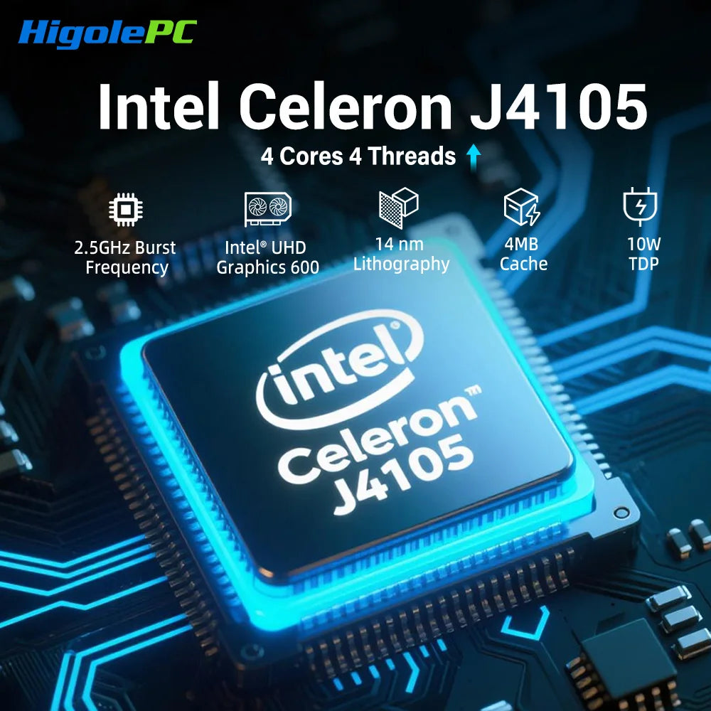 Higole PC Stick Fanless Mini PC Intel J4105 Windows 11 WiFi5 8GB 128/256GB Laptop Desktop PC HDMI 4K TV Stick PC Mini Computers