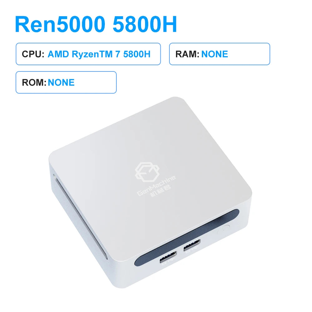 GenMachine Mini PC Ryzen AMD Ryzen 7 5800H Windows 11 DDR4 WIFI6 RTL8852, BT5.2 Diy Gaming Computer mini pc gaming computador