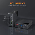 TexHoo AMD R5 5500U Mini PC 6-core 12-thread 16/32GB DDR4 512GB/1TB SSD WIFi5 Mini Computer PC Mini Desktop