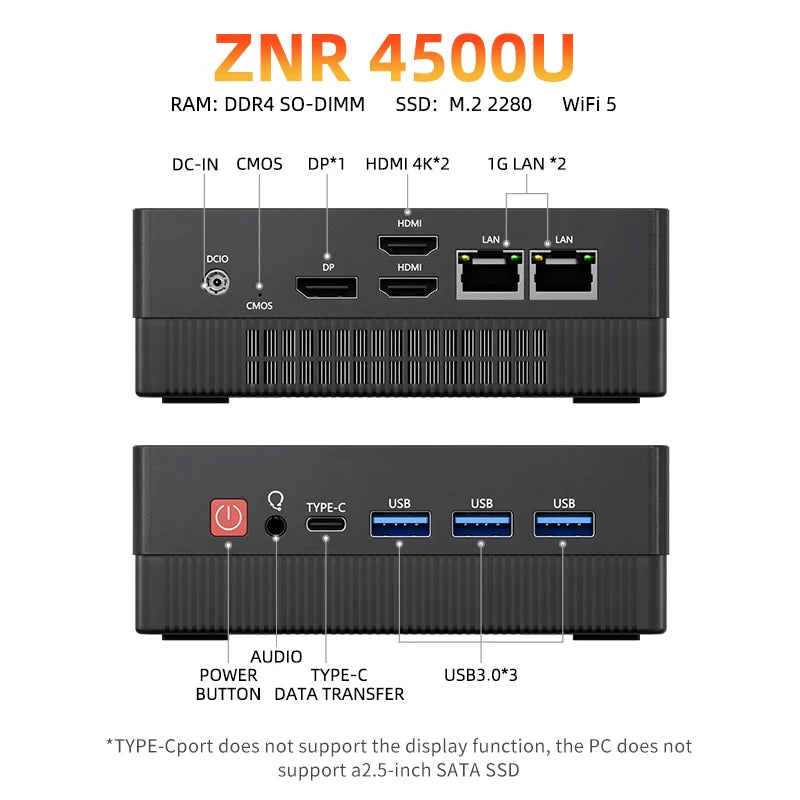 TexHoo Mini PC AMD R7 5800H 7730U  up to 16G DDR4 512G NVMe Dual HDMI DP Wifi6 WDesktop Gaming Computer Dual network ports